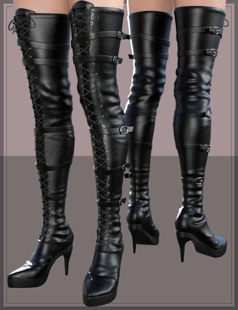 Long Lace Up Boots for Genesis 8 Female(s) | Daz 3D