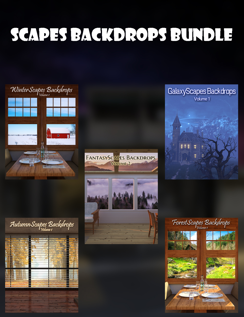 Scapes Backdrops Collection Bundle | Daz 3D