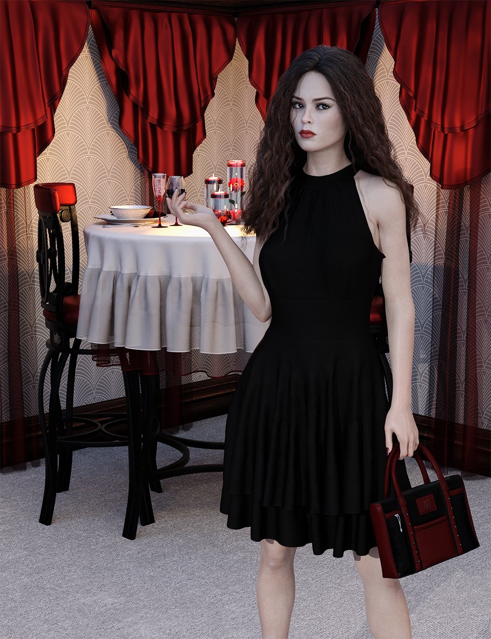 Night Out Purse and Accessories for Genesis 8 Female by: ARTCollab, 3D Models by Daz 3D