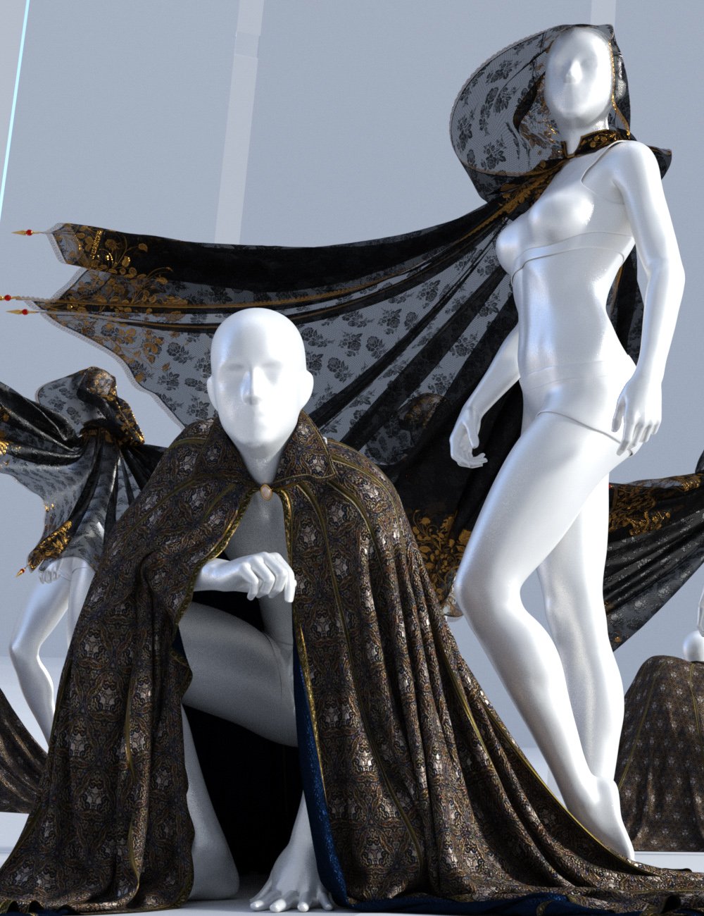 SsC dForce Raiding Cloak for Genesis 3 and 8 by: Sshodan, 3D Models by Daz 3D