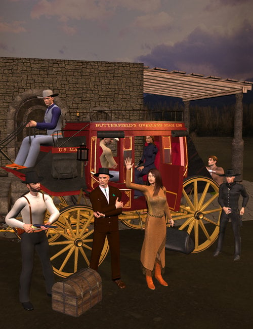Stagecoach Action by: Don Albert, 3D Models by Daz 3D