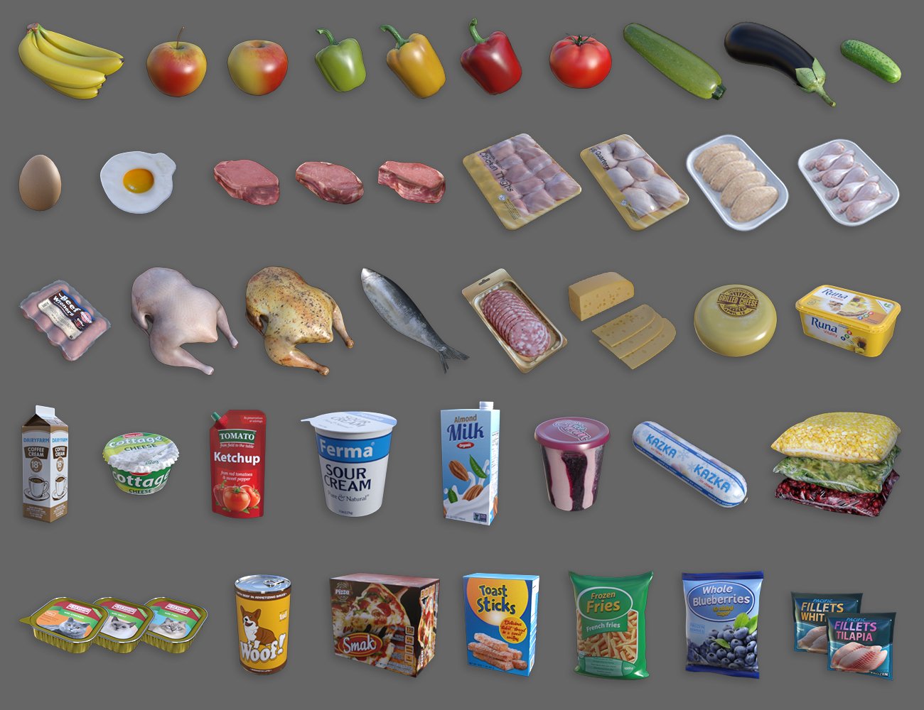 Modern House 2 Kitchen Food by: petipet, 3D Models by Daz 3D
