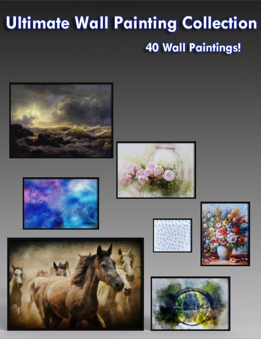 Ultimate Wall Painting Collection by: Illumination, 3D Models by Daz 3D