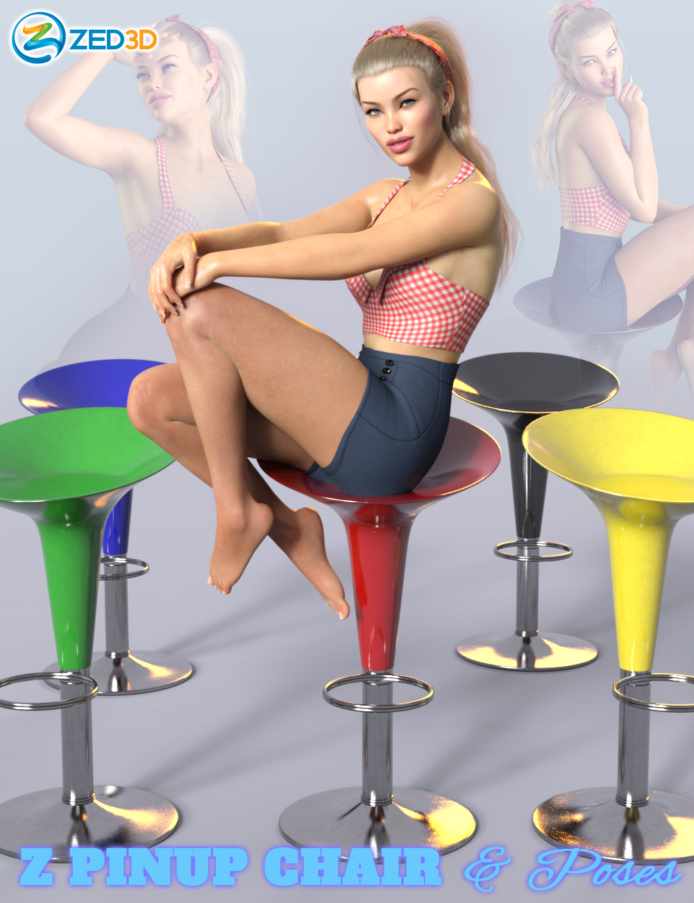 Z Pinup Chair and Poses by: Zeddicuss, 3D Models by Daz 3D