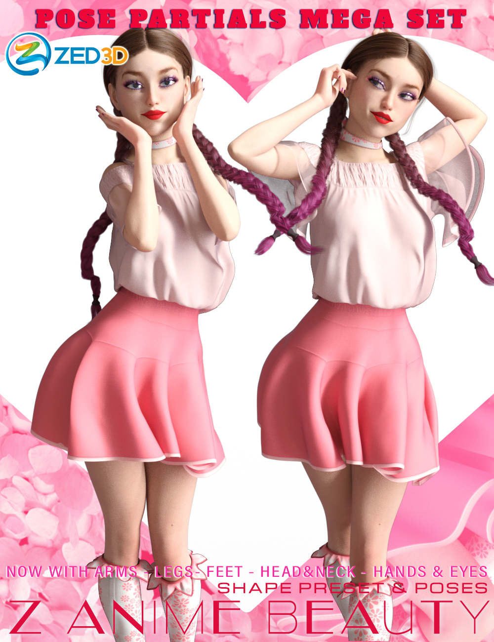 Z Anime Beauty Shape and Pose Mega Set by: Zeddicuss, 3D Models by Daz 3D