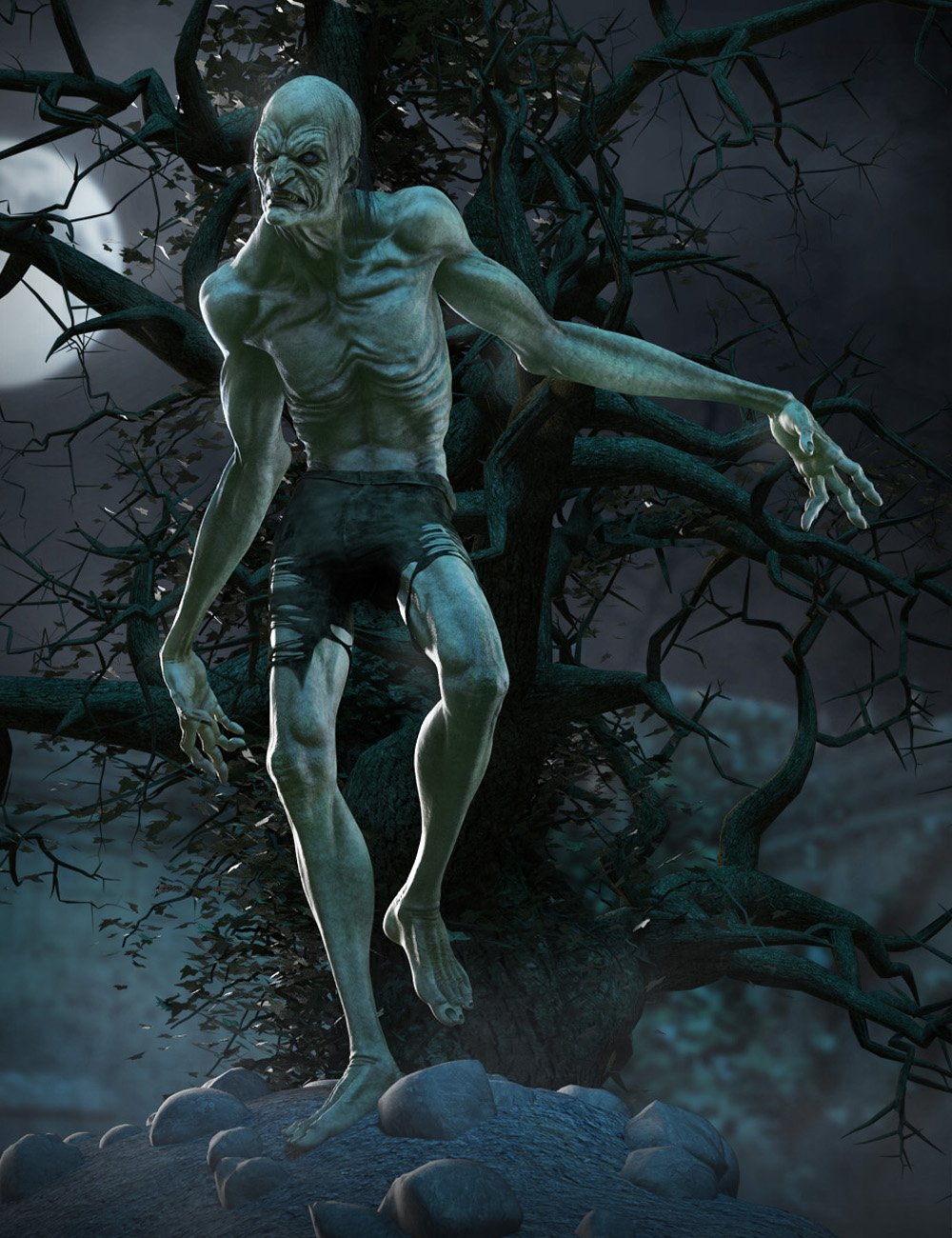 Grave Ghoul HD for Genesis 8 Male by: Josh Crockett, 3D Models by Daz 3D