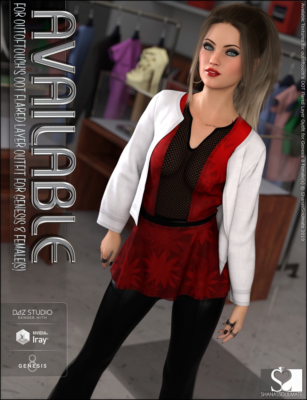 dForce Flared Layer Outfit Available Textures | Daz 3D