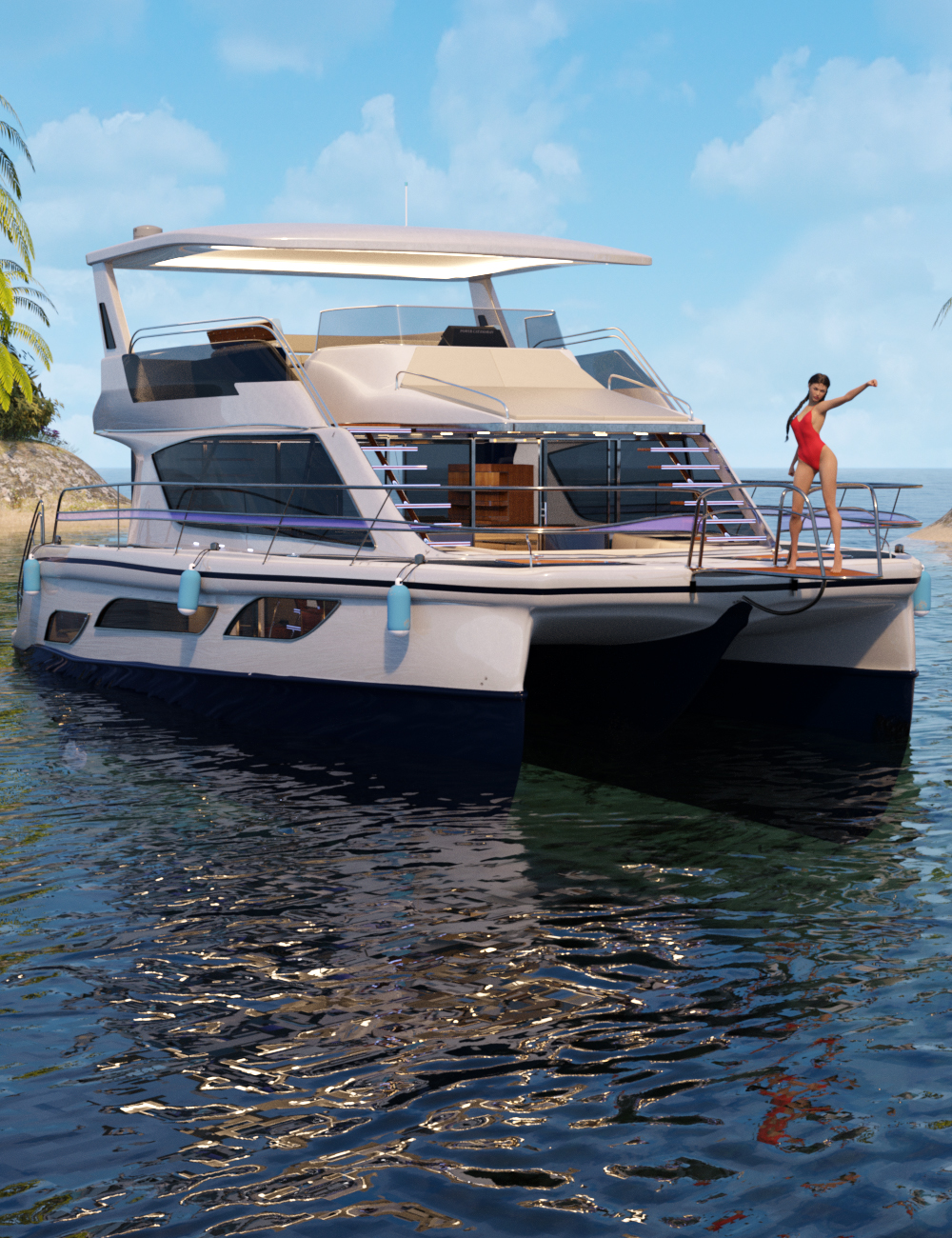 PW Power Catamaran by: PW Productions, 3D Models by Daz 3D