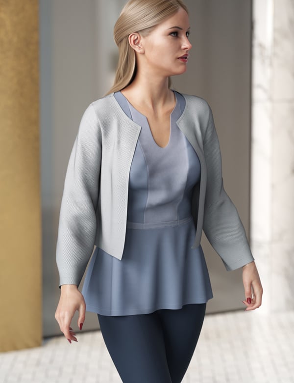 dForce Flared Layer Outfit for Genesis 8 Female(s) by: outoftouch, 3D Models by Daz 3D