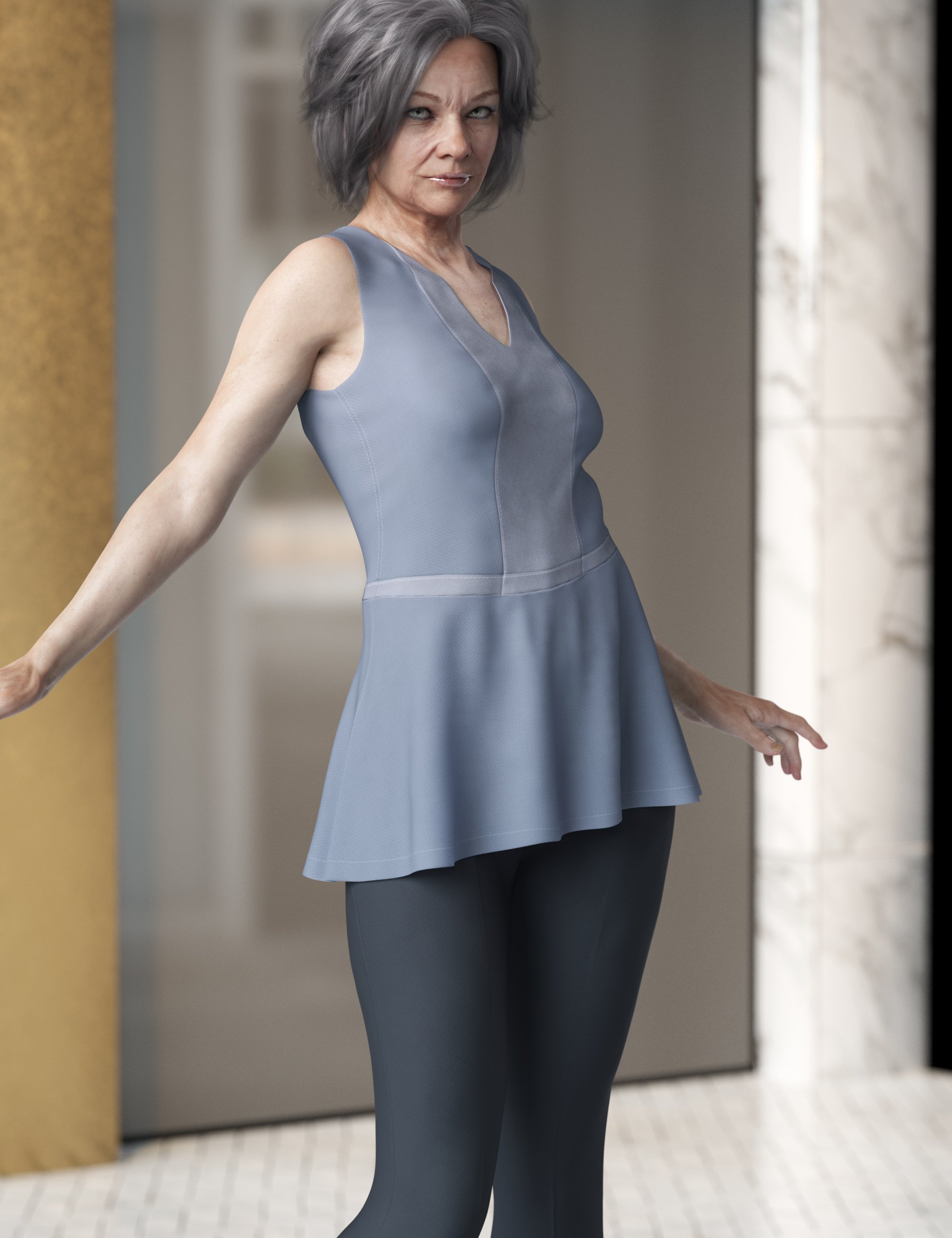 dForce Flared Layer Outfit for Genesis 8 Female(s) by: outoftouch, 3D Models by Daz 3D