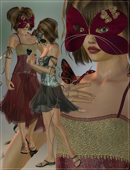 Teagan and Nymph Dress for V4 by: MadaThorneSarsa, 3D Models by Daz 3D