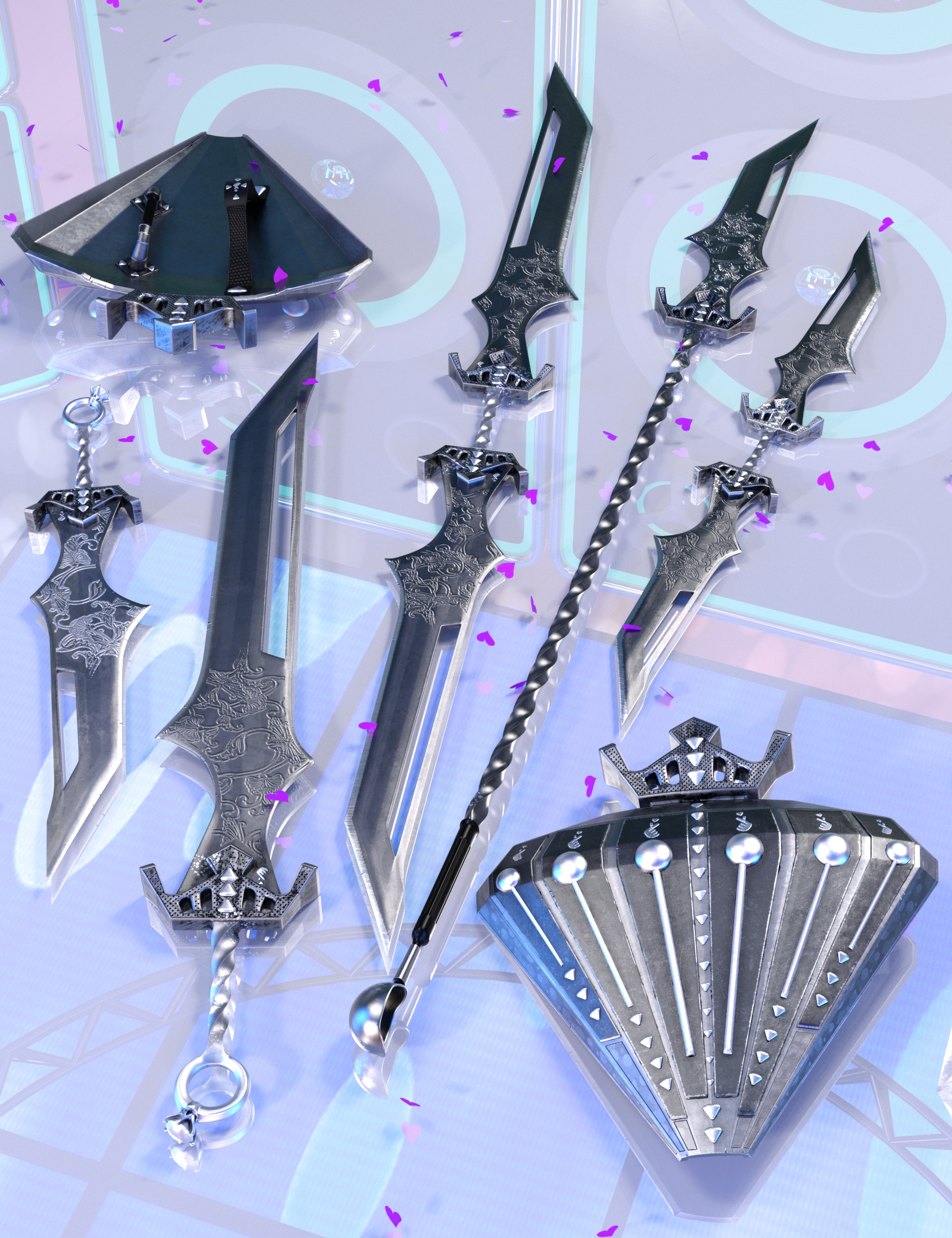 K-Fizz Weapons Collection by: Britech, 3D Models by Daz 3D
