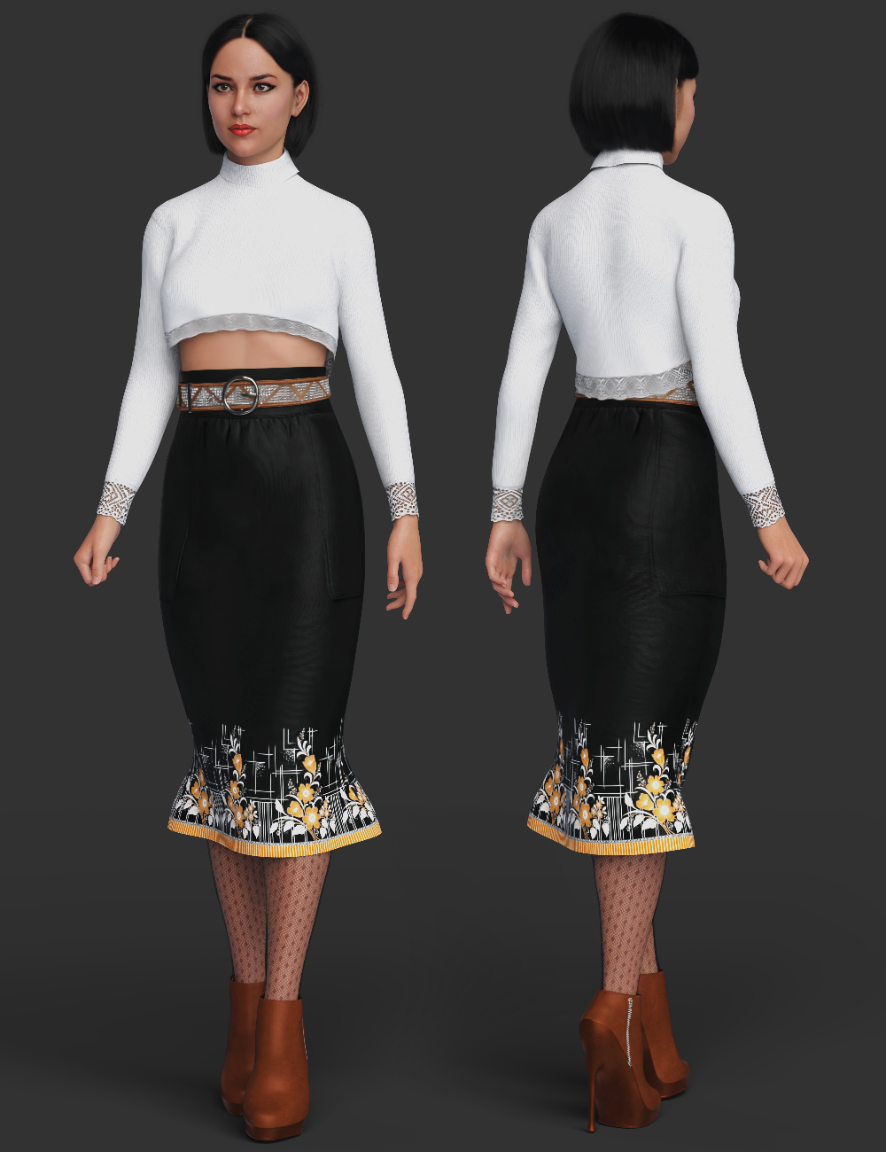 dForce Pengting Clothing Set for Genesis 8 Females by: CynderBlueShox-Design, 3D Models by Daz 3D