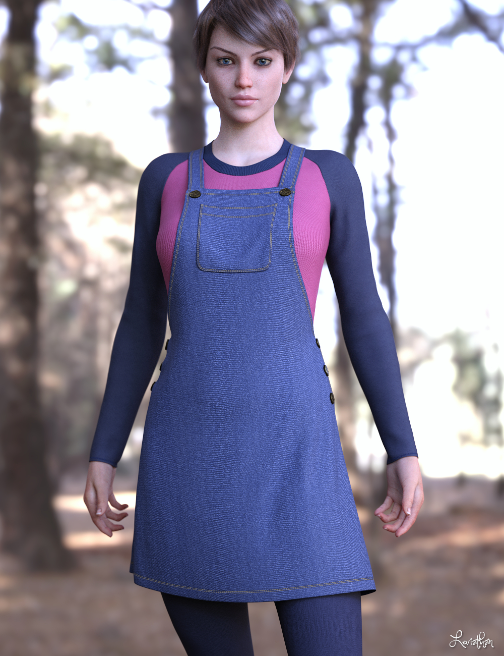 dForce Winterberry Outfit for Genesis 8 Female(s) by: Leviathan, 3D Models by Daz 3D