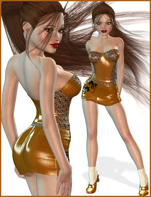 Flirtatious for the A4/V4 Mini Dress by: Morris, 3D Models by Daz 3D