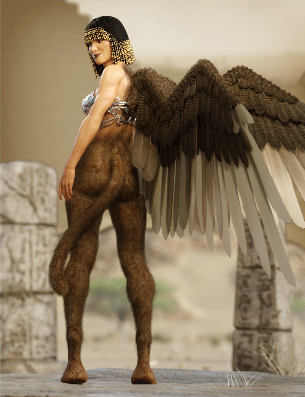 Sphinx for Genesis 8 Female by: RawArt, 3D Models by Daz 3D