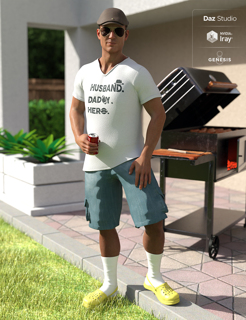 Socks In Krokz Outfit for Genesis 8 Male(s) by: Barbara BrundonMoonscape GraphicsSade, 3D Models by Daz 3D