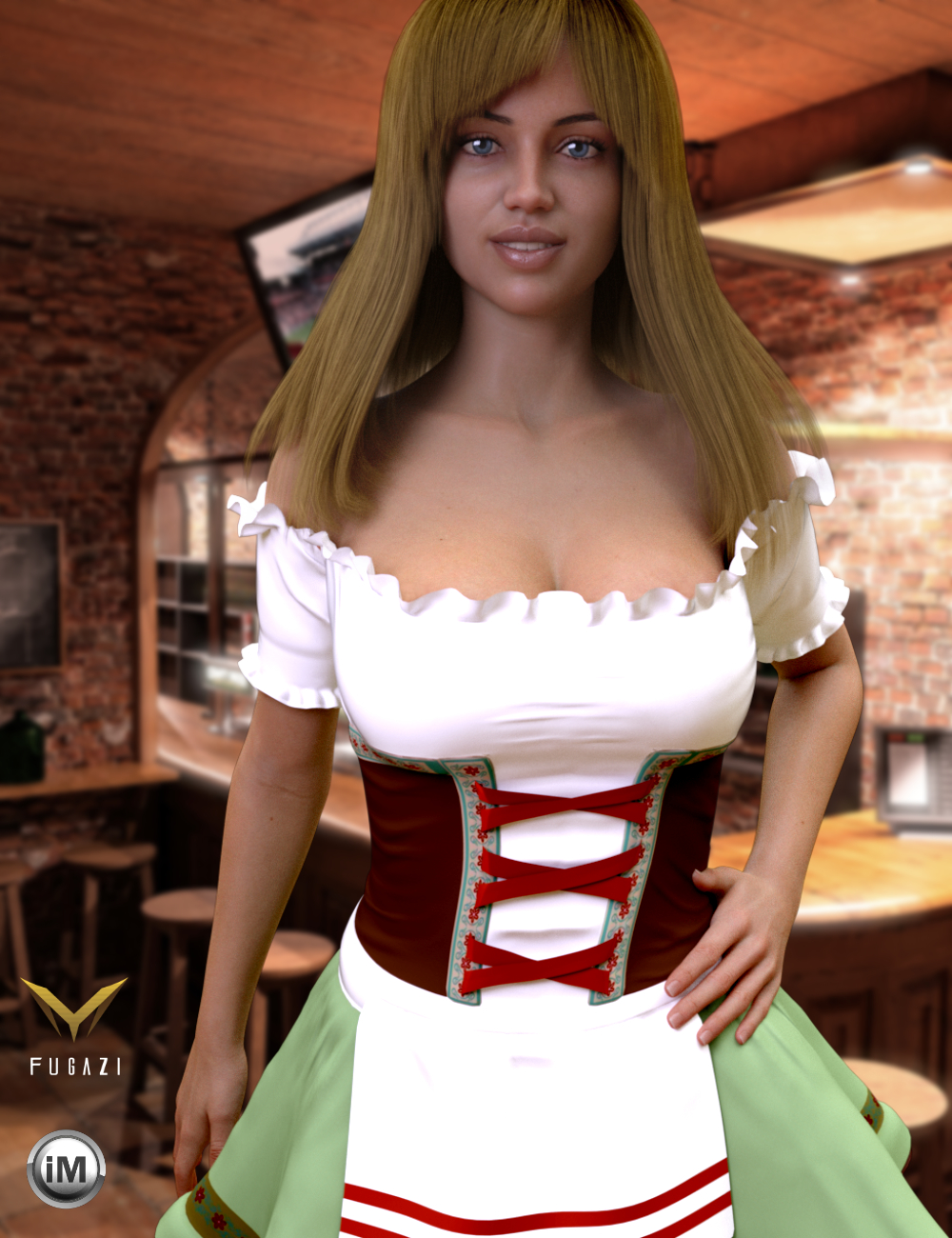 FG Oktoberfest Dress for Genesis 8 Female(s) by: Fugazi1968Ironman, 3D Models by Daz 3D