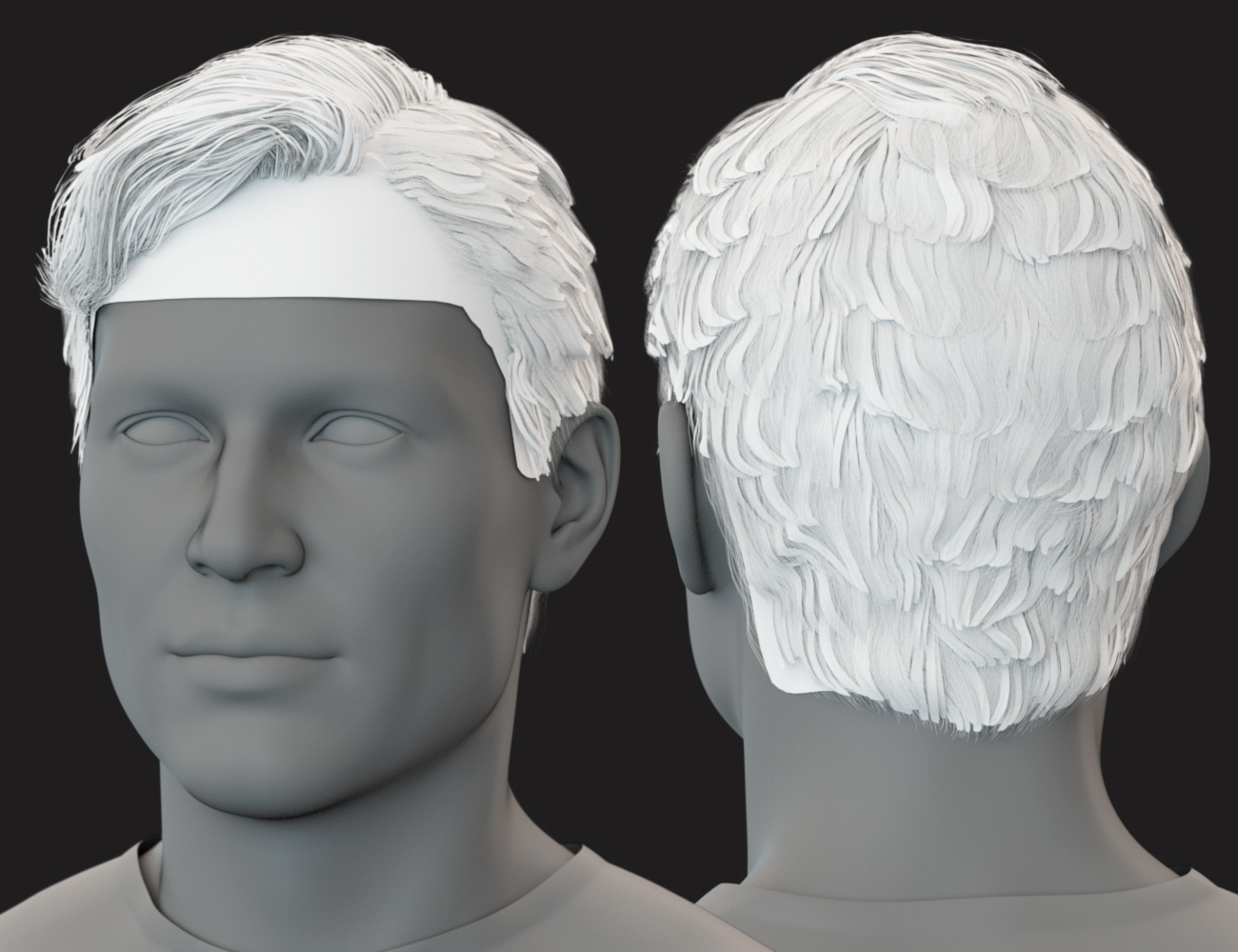 Lennie Hair for Genesis 3 and Genesis 8 Male(s) by: goldtassel, 3D Models by Daz 3D