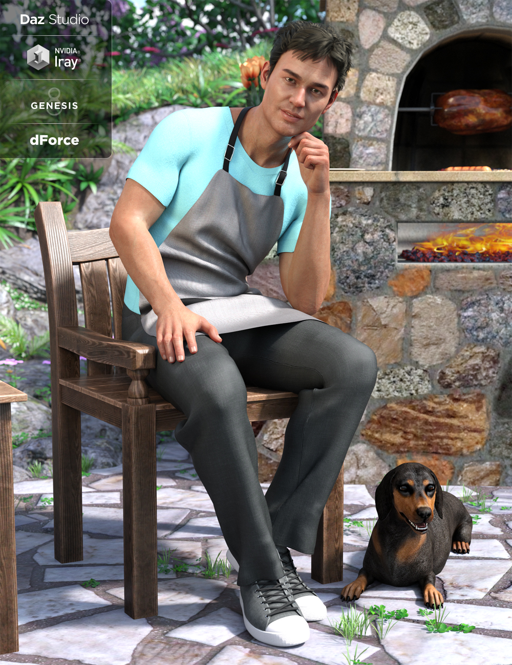 dForce Backyard BBQ Outfit Textures dForce Backyard BBQ Outfit Textures by: Moonscape GraphicsSade, 3D Models by Daz 3D
