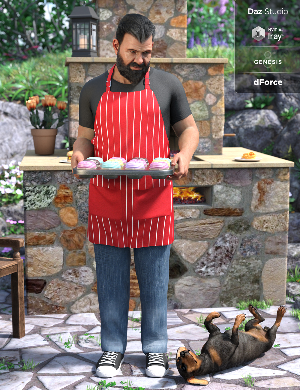 dForce Backyard BBQ Outfit Textures by: Moonscape GraphicsSade, 3D Models by Daz 3D