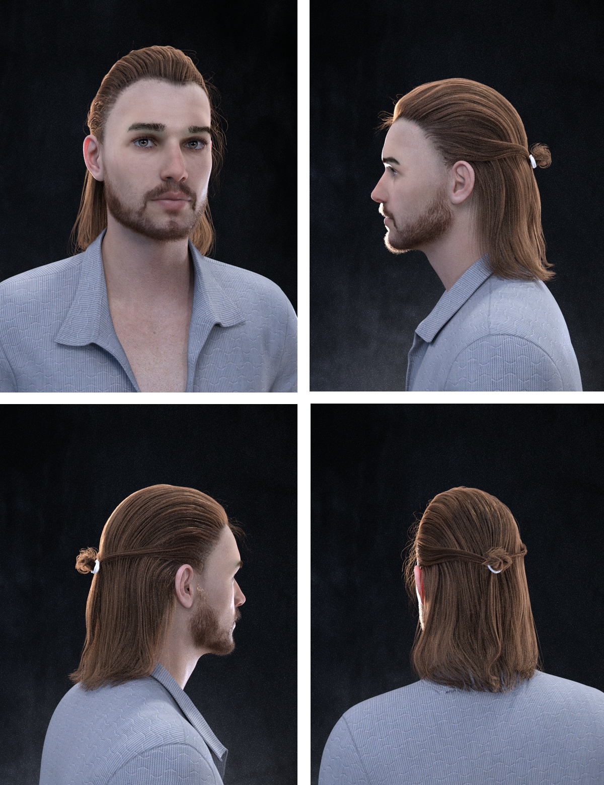 Paulyn Tied Bun Hair for Genesis 8 by: Neftis3D, 3D Models by Daz 3D