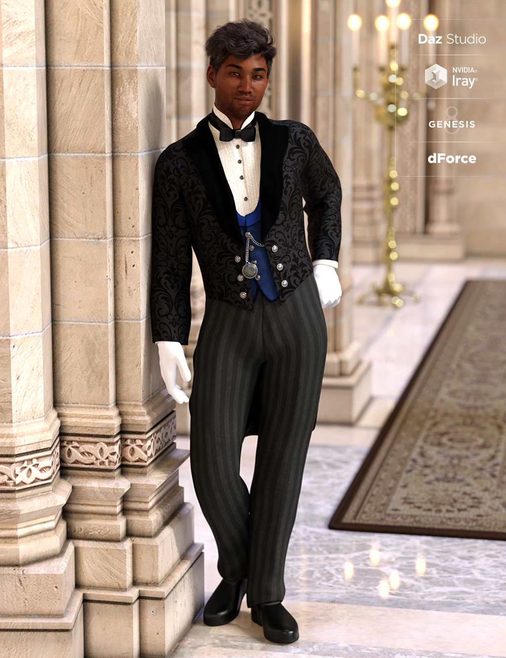 dForce Victorian Butler : Jeeves by: Moonscape GraphicsSade, 3D Models by Daz 3D