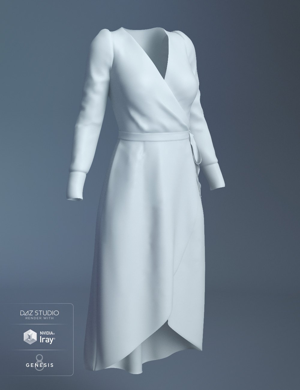 dForce Wrap Dress for Genesis 8 Female(s) by: Aave NainenMoonscape GraphicsSade, 3D Models by Daz 3D