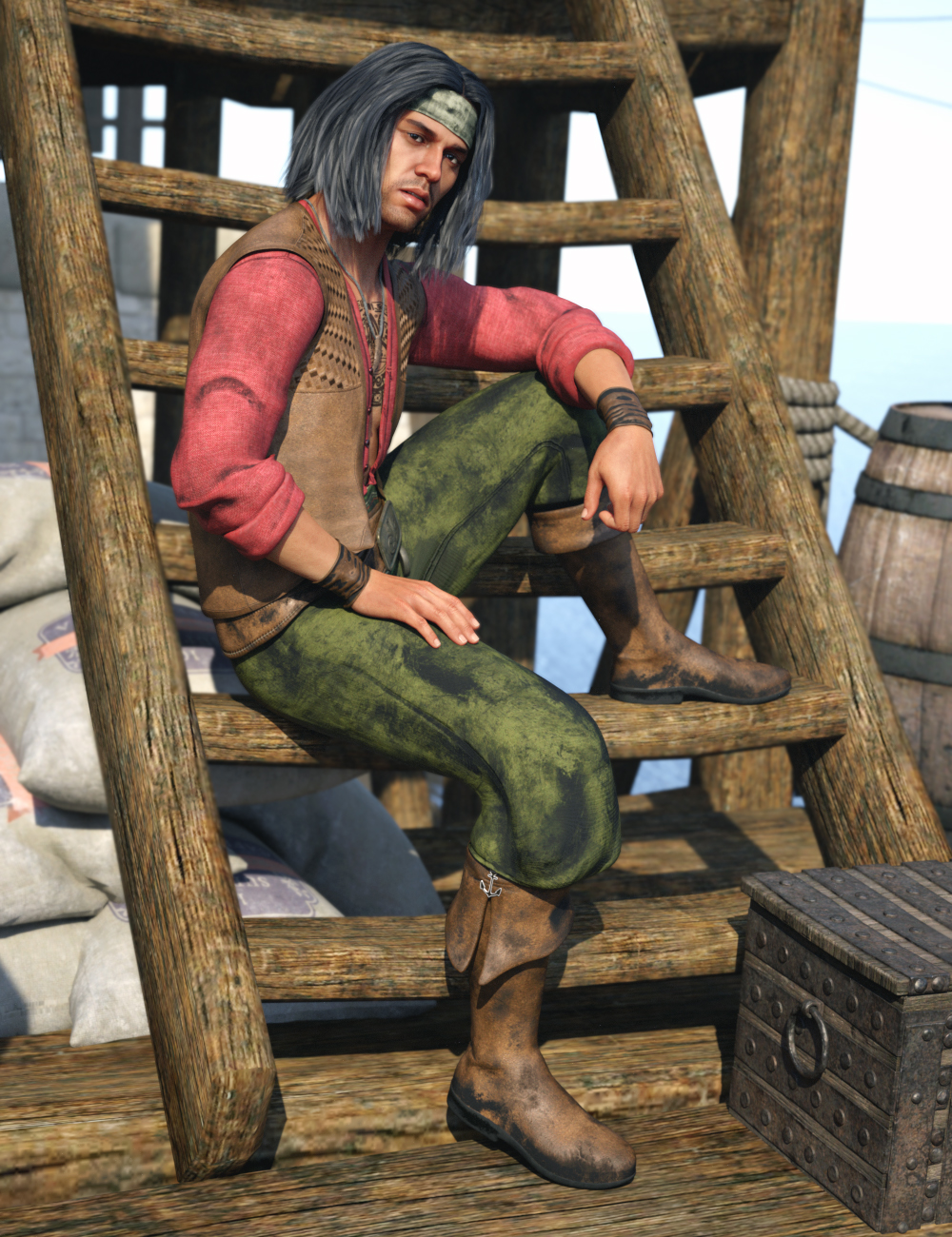 dForce Sailor : Scallywag dForce Sailor : Scallywag by: Moonscape GraphicsSade, 3D Models by Daz 3D