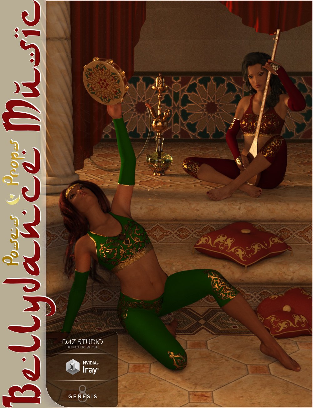 Bellydance Music Poses and Props for Genesis 8 Female(s) by: CJ-Studio, 3D Models by Daz 3D