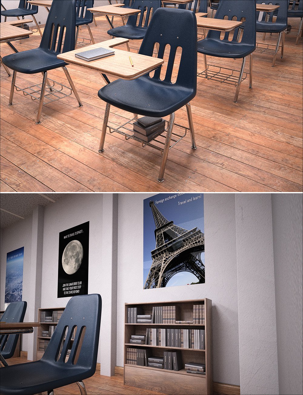 High School Classroom Interior High School Classroom Interior by: , 3D Models by Daz 3D