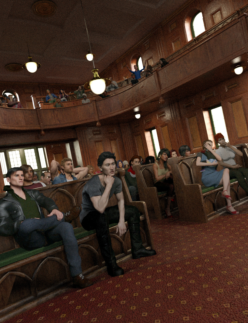 Now-Crowd Billboards - Modern Sitting Crowd by: RiverSoft Art, 3D Models by Daz 3D