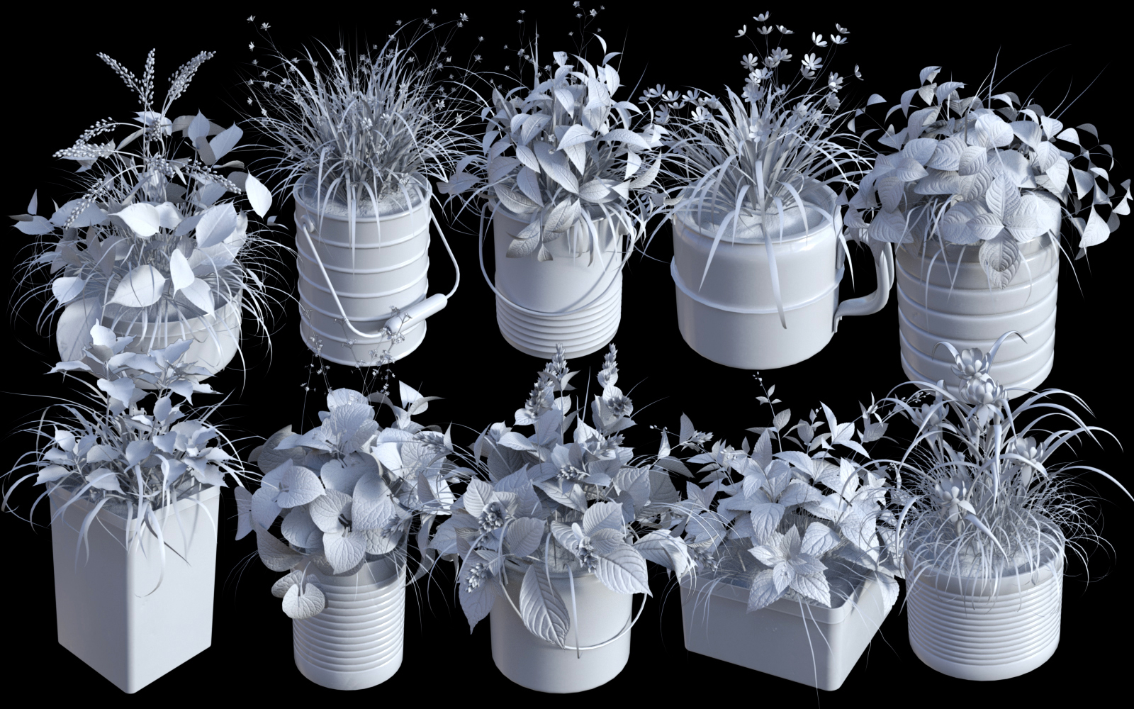 DGV Miniature Gardens Vol.2 TinCans by: DG Vertex, 3D Models by Daz 3D