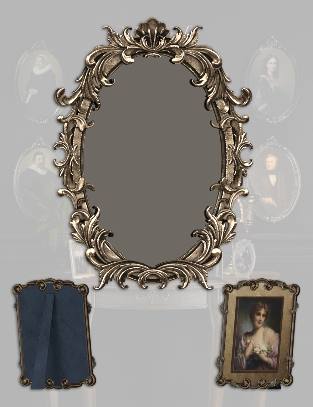 Vintage Frames by: LaurieS, 3D Models by Daz 3D