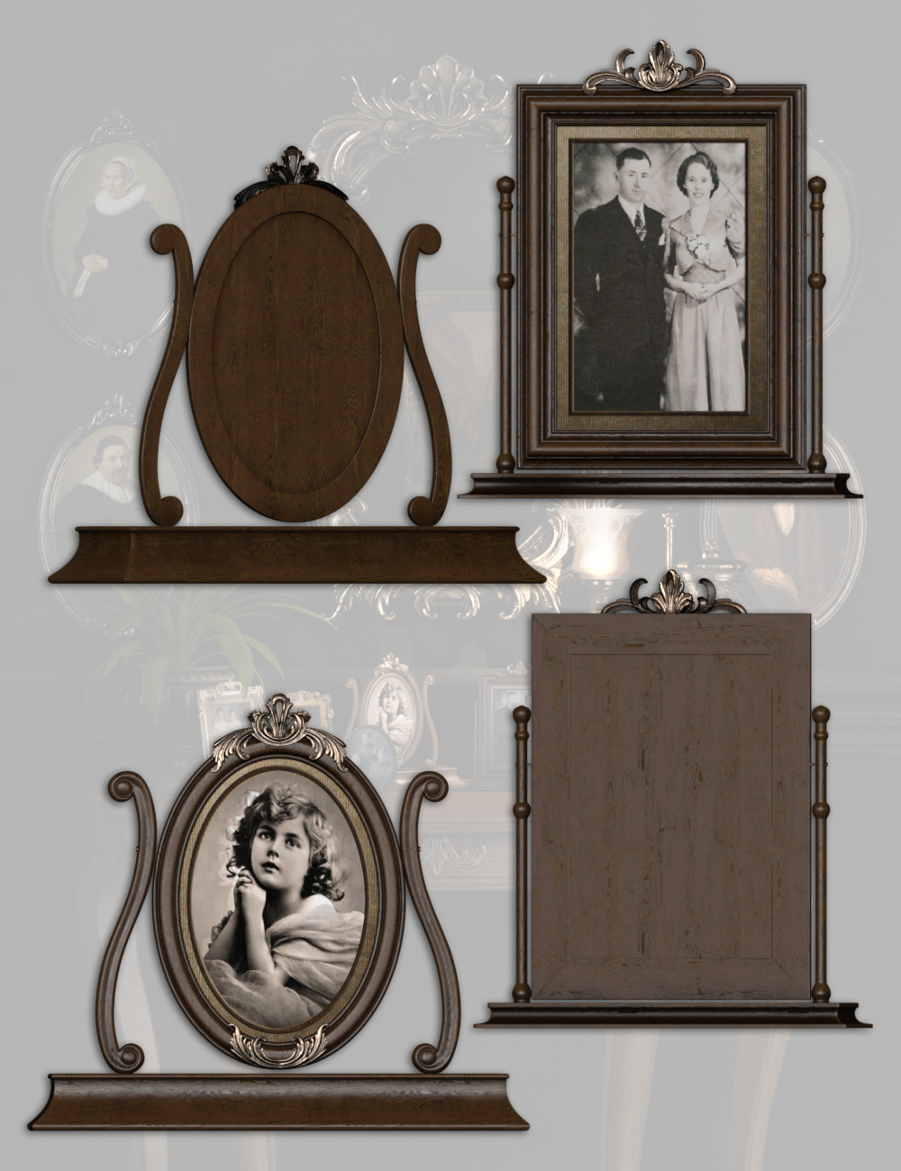 Vintage Frames by: LaurieS, 3D Models by Daz 3D