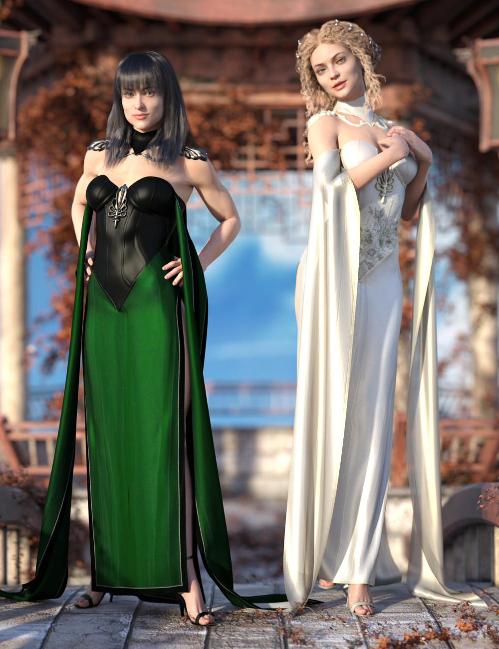 dForce Fantasy Cape Outfit Textures by: Sarsa, 3D Models by Daz 3D