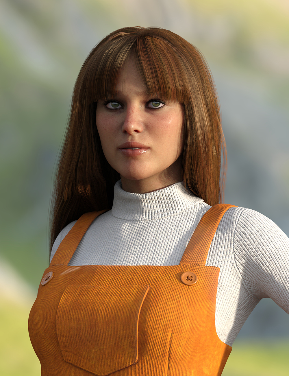 dForce Corduroy Jumper Outfit for Genesis 8 Female(s) by: Ryverthorn, 3D Models by Daz 3D
