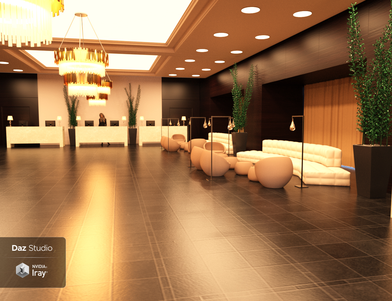 Modern Hotel Lobby by: Charlie, 3D Models by Daz 3D