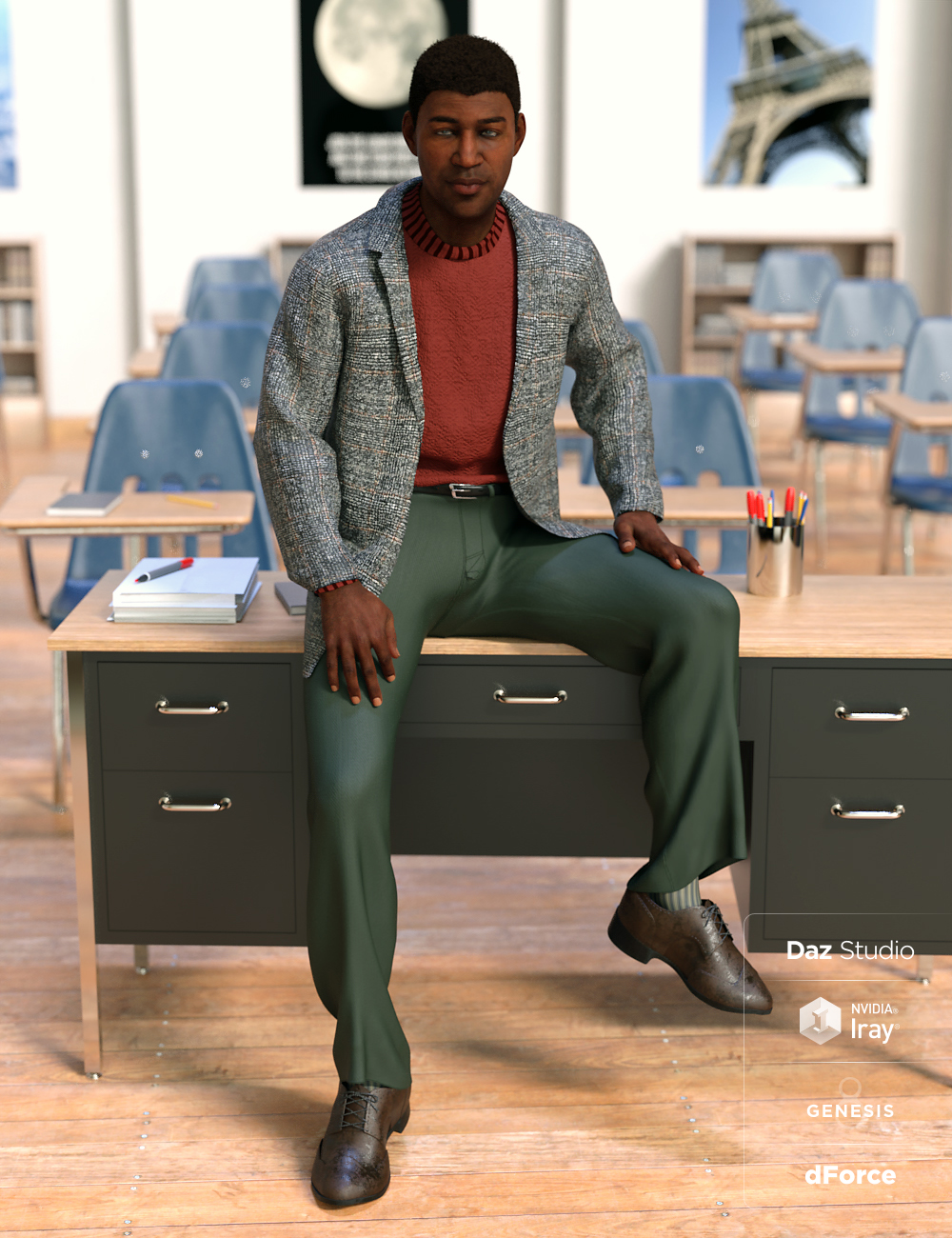 dForce Hudson Outfit for Genesis 8 Male(s) by: Barbara BrundonMoonscape GraphicsSade, 3D Models by Daz 3D