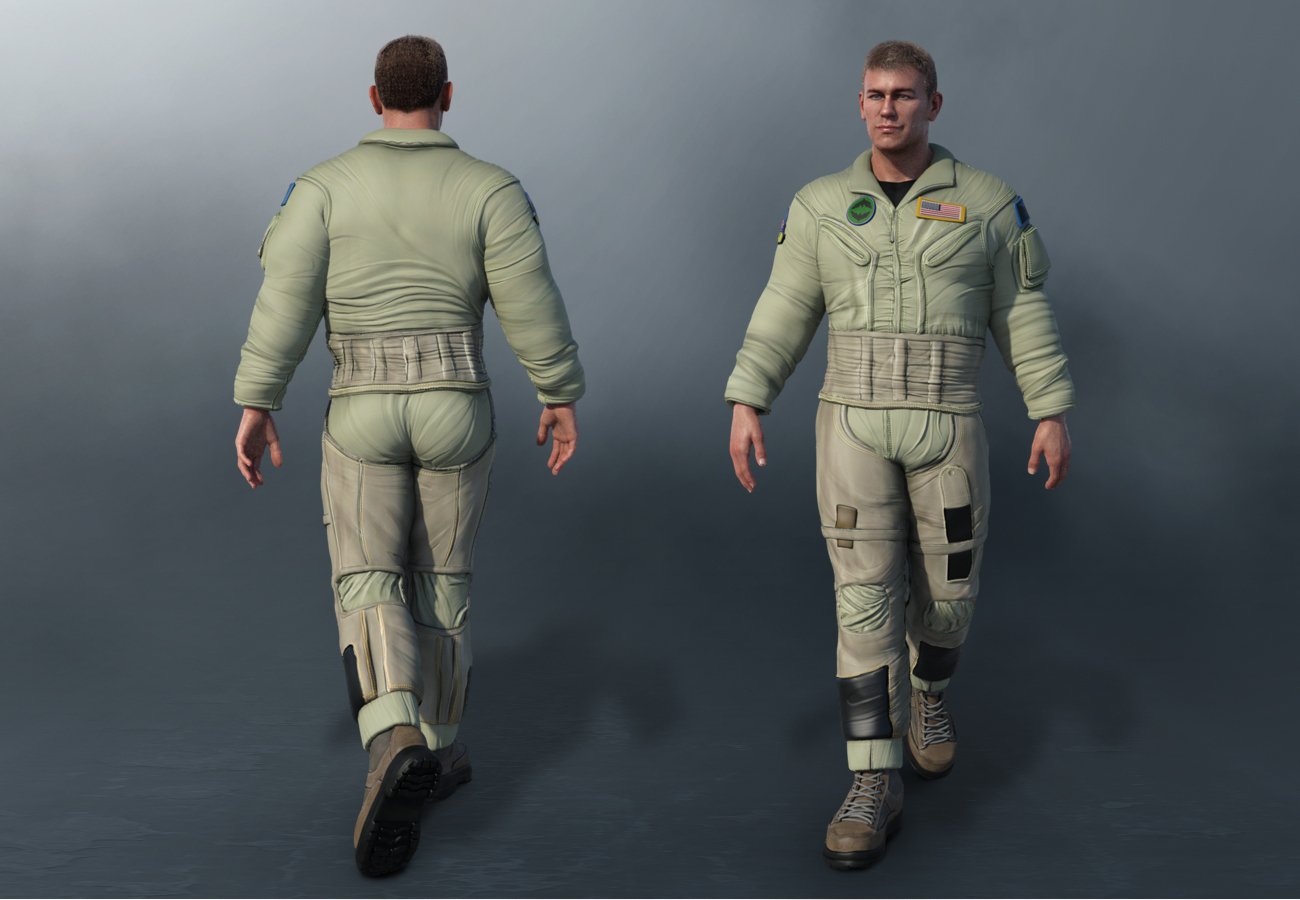 Flight Suit Outfit for Dain 8 and Genesis 8 Male(s) by: , 3D Models by Daz 3D