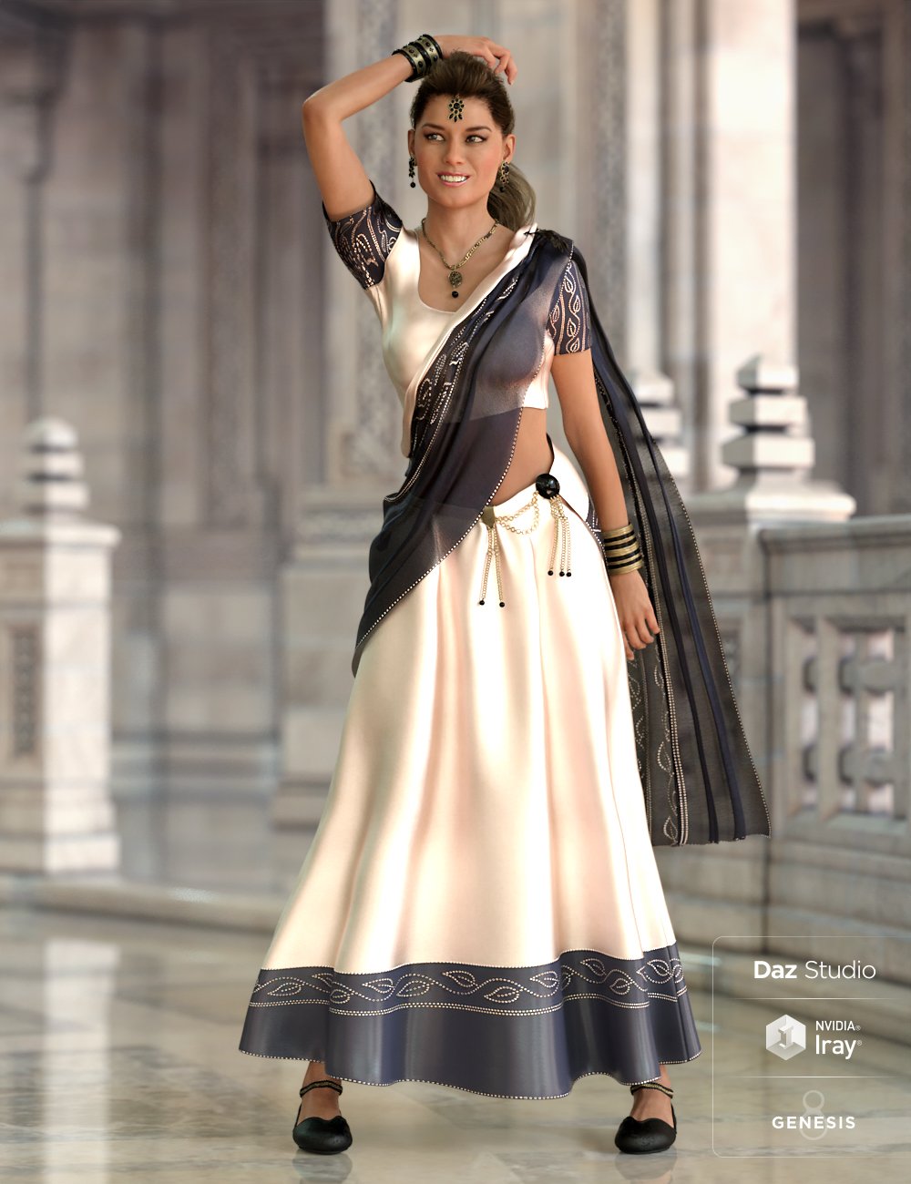Saree: Charu Saree: Charu by: Moonscape GraphicsSade, 3D Models by Daz 3D