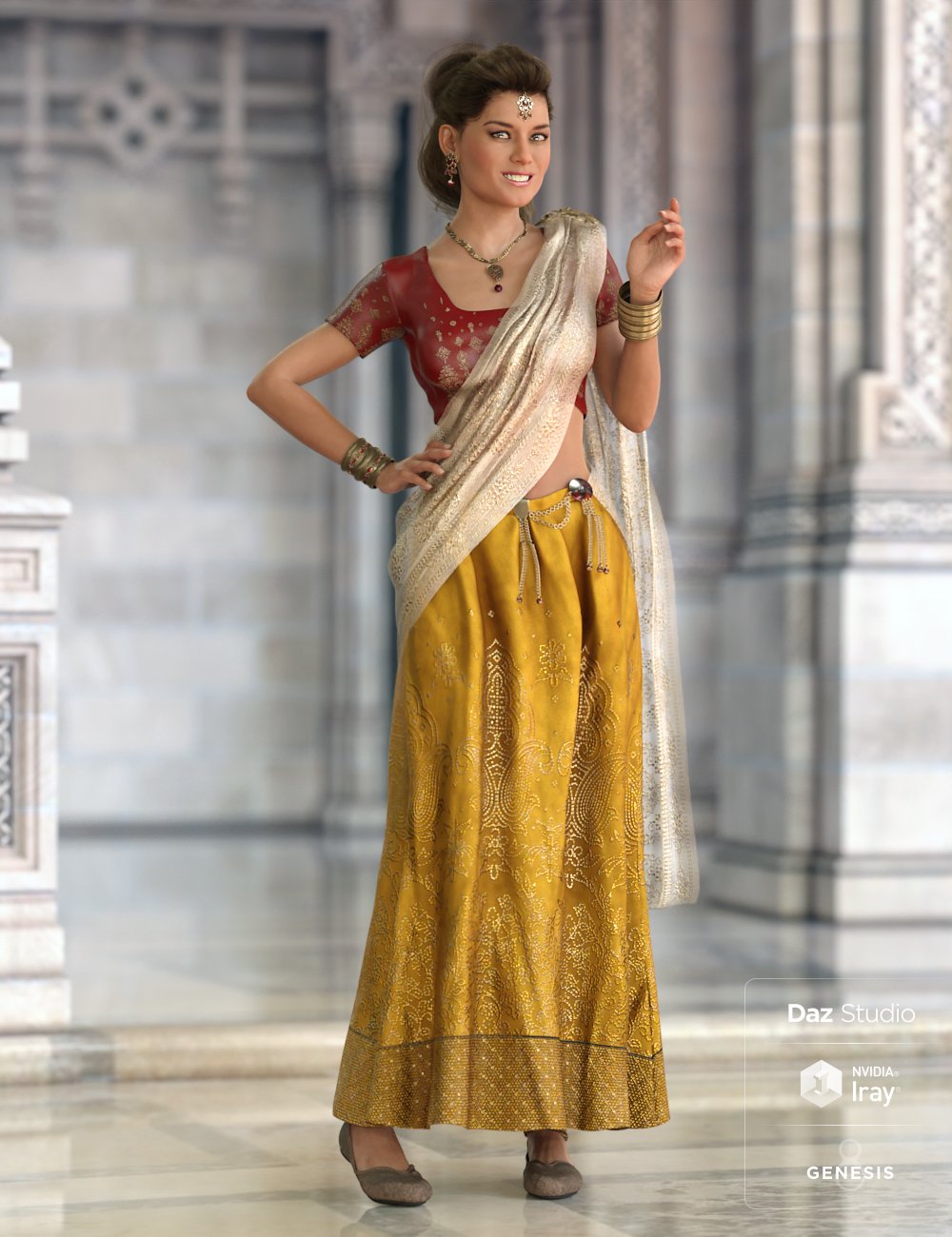 Saree: Charu Saree: Charu by: Moonscape GraphicsSade, 3D Models by Daz 3D