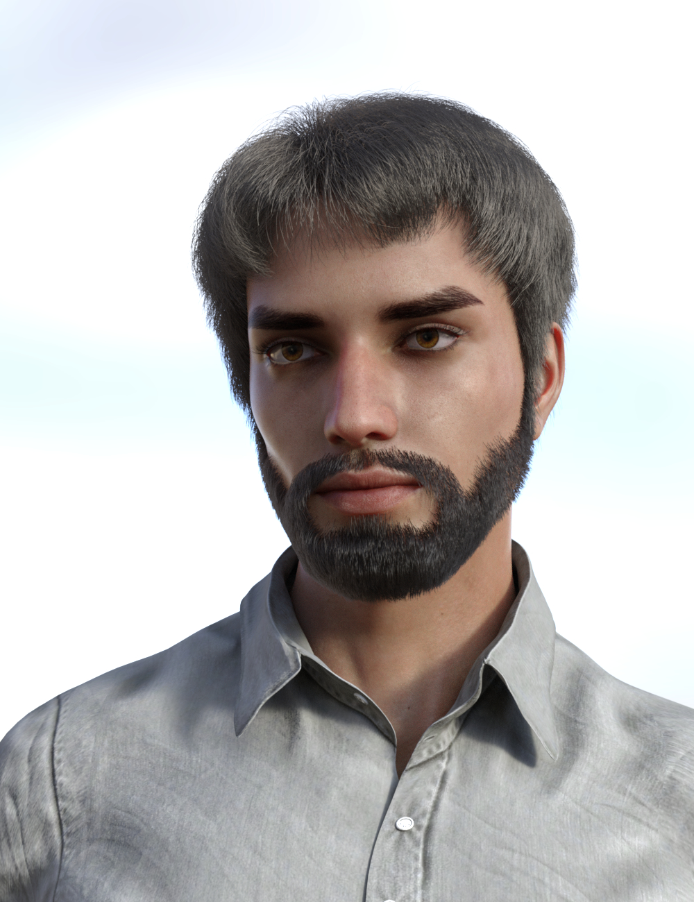 dForce Trendy Overdue Hair and Beard for Genesis 8 Male(s) by: Vyusur, 3D Models by Daz 3D