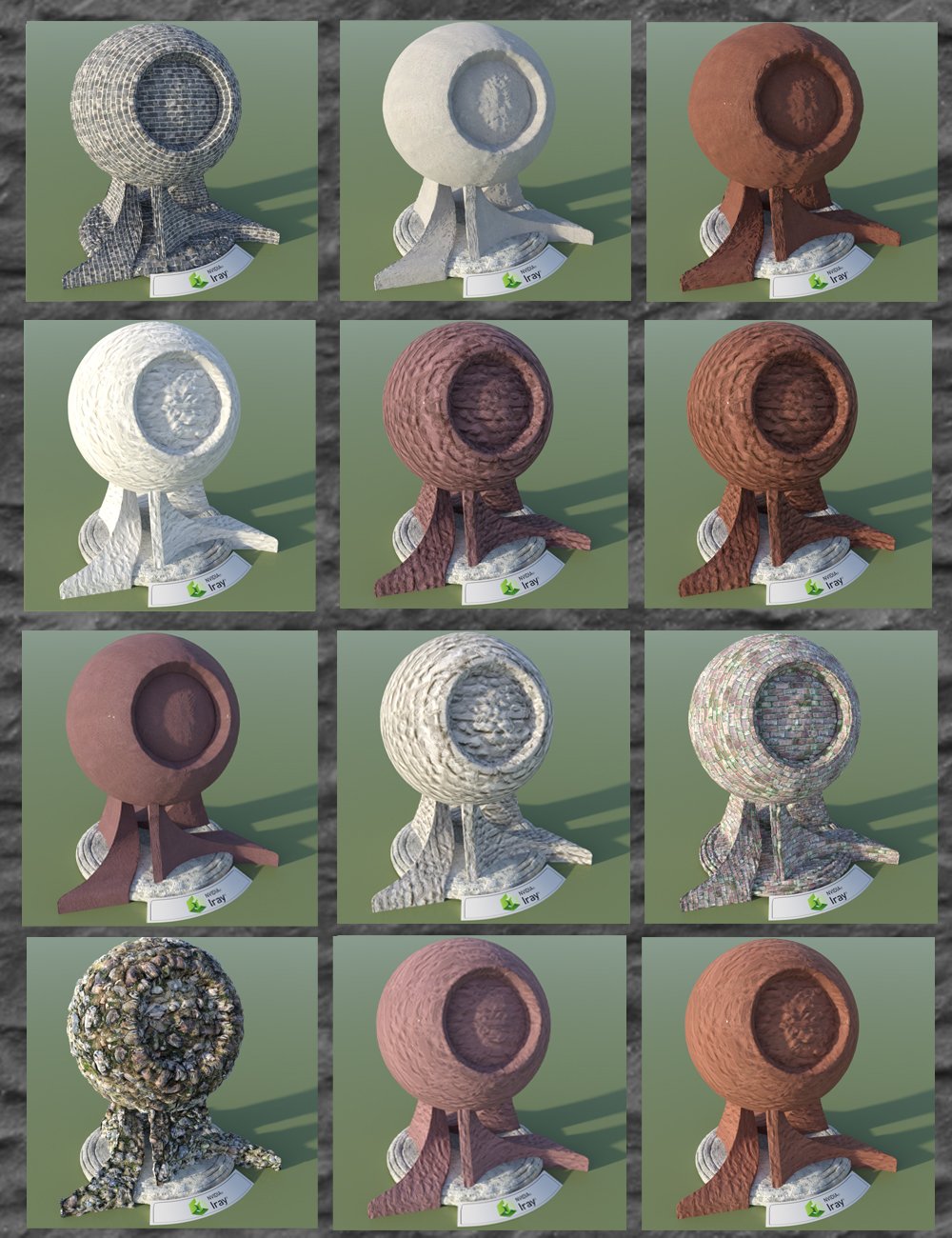 Ancient Stones - Masonry, Stone, and Brickwork Shaders for DS and Iray by: MartinJFrost, 3D Models by Daz 3D