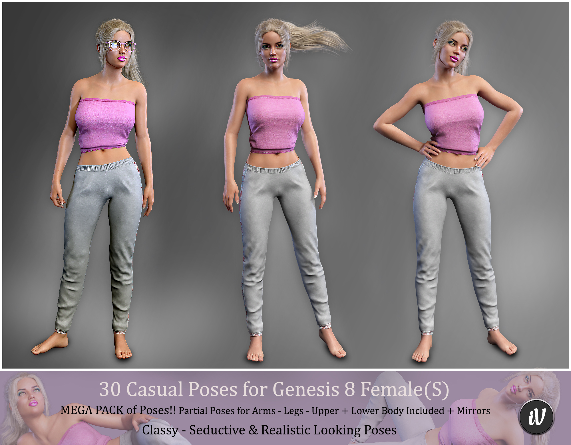 Iv Casual Poses For Genesis 8 Females Daz 3d 