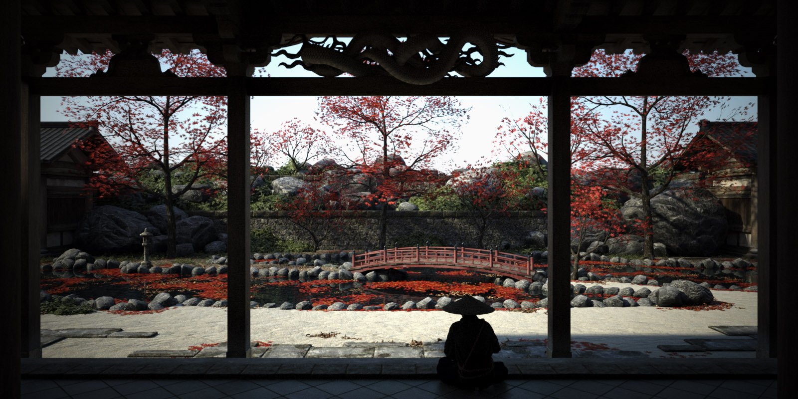 Old Japanese Temple by: i74, 3D Models by Daz 3D