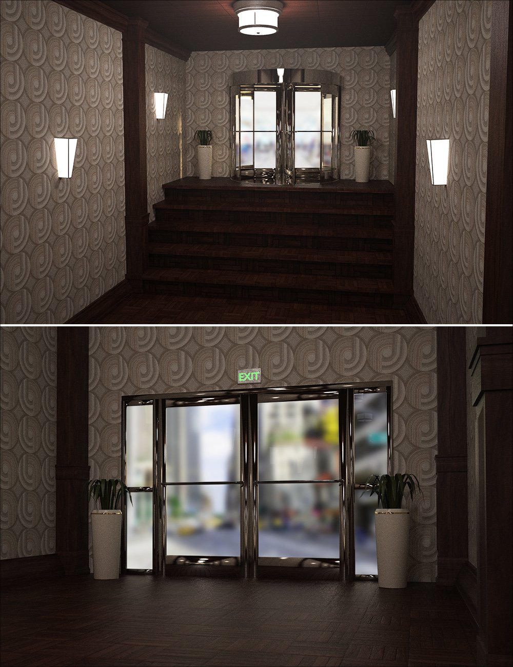Retro Hallway by: , 3D Models by Daz 3D
