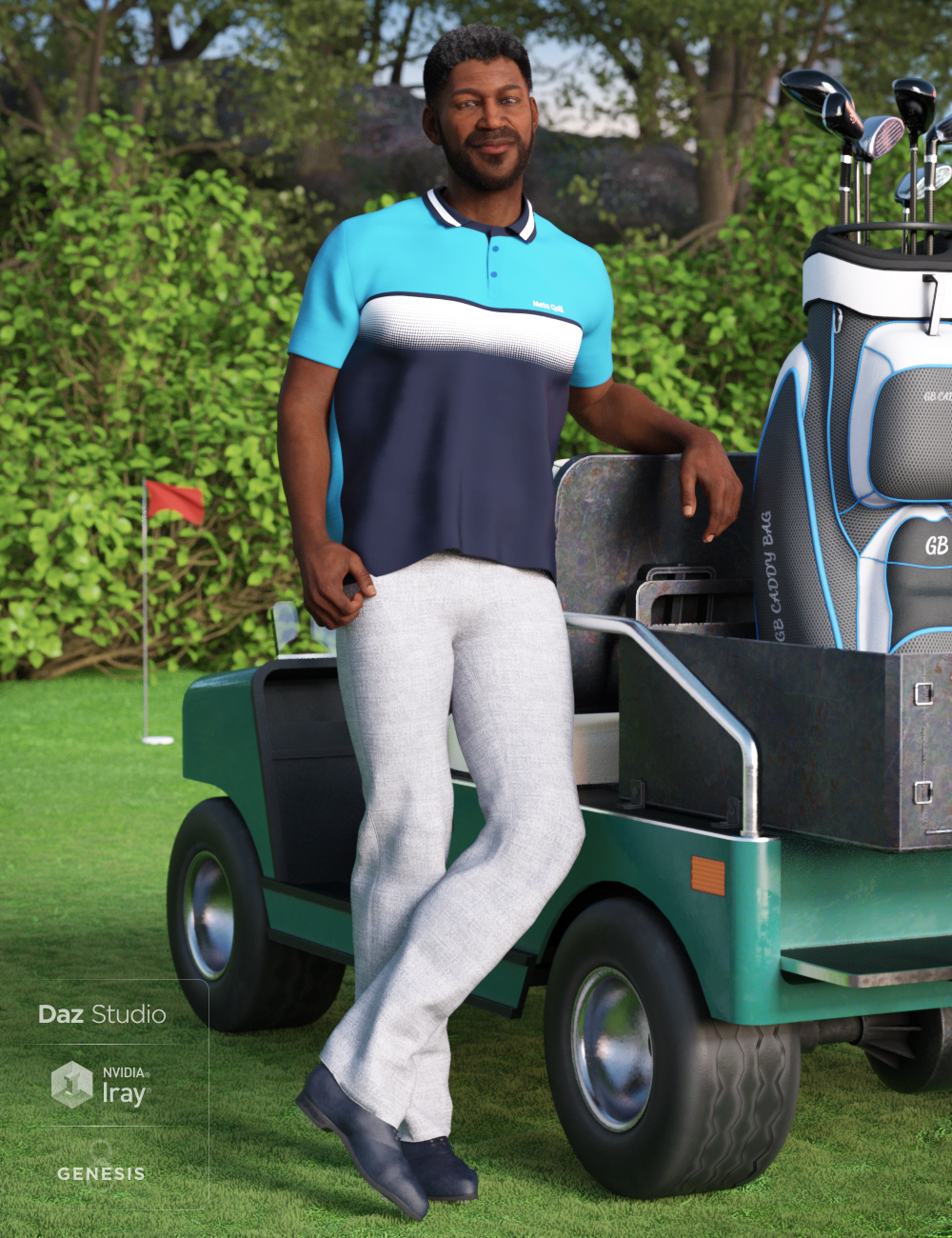 Casual Golf Outfit for Genesis 8 Male(s) by: Lyrra MadrilMoonscape GraphicsSade, 3D Models by Daz 3D