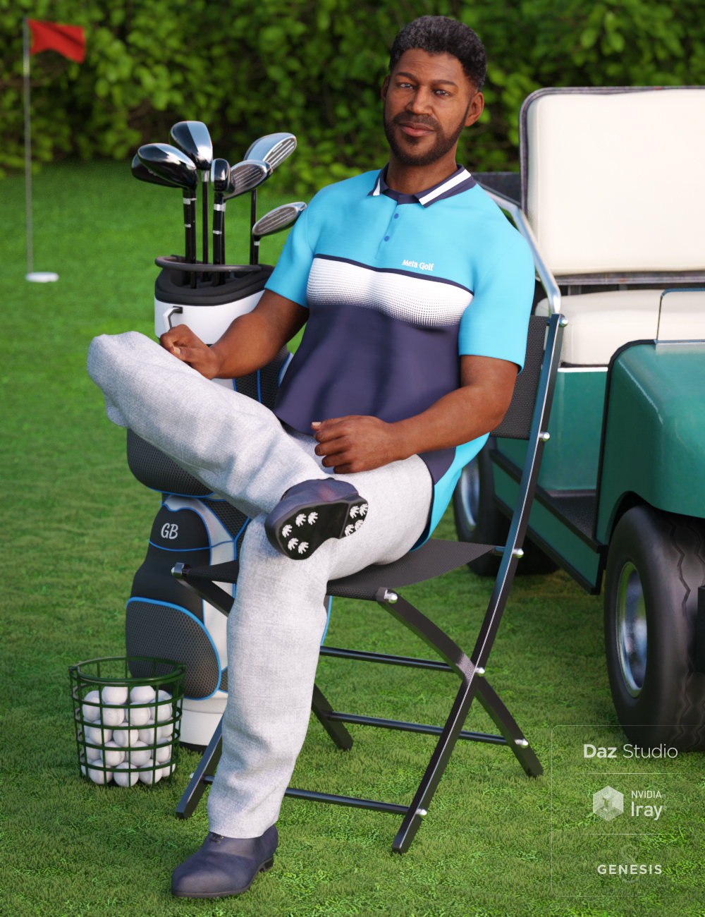 Casual Golf Outfit for Genesis 8 Male(s) by: Lyrra MadrilMoonscape GraphicsSade, 3D Models by Daz 3D
