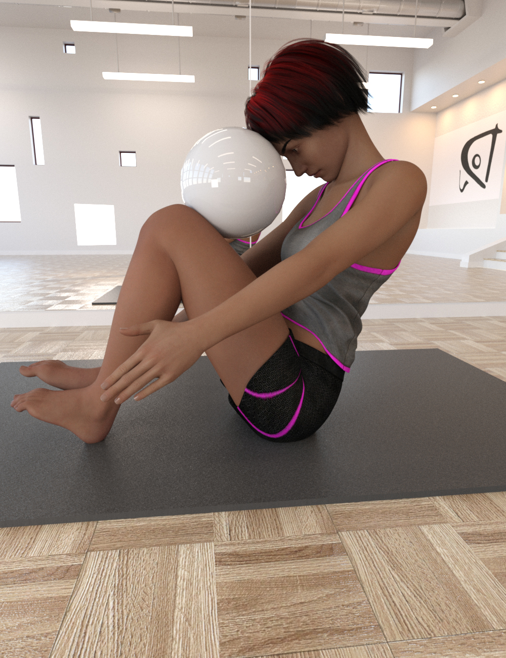 Pilates Poses with Ball for Genesis 8 Female(s) by: dobit, 3D Models by Daz 3D